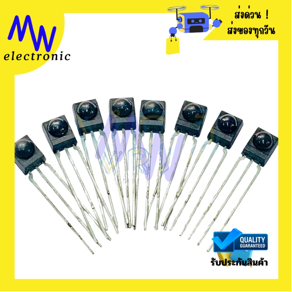 TSOP4838 IR 3ขา(แพ็ค3ตัว) อินฟราเรดตัวรับสัญญาณ อินฟราเรดโมดูลชิป IC 38kHz 2.5V-5.5V 45M สำหรับ PCM มีพร้อมส่งในไทย