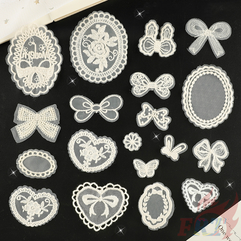 1ชิ้น ❤ แพทช์กุทัณฑ์ลูกไม้ ❤ DIY ผ้า Applique เย็บปักถักร้อยเย็บบนแพทช์อุปกรณ์ตกแต่ง