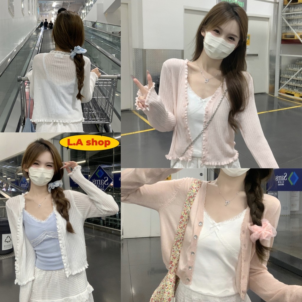 L.A Shop★สไตล์ใหม่★ เสื้อคลุมไหมพรม แขนยาว น่ารักๆ สีพาสเทลน่ารักมาก "W-L063"