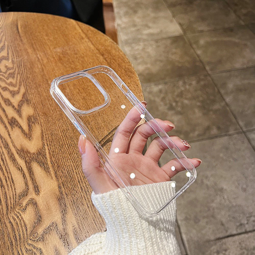 เคสใส สำหรับ iPhone case ไอโฟน TPU PC เคสกันกระแทก 16 Pro Max 15 plus 14 13 12 11 XS Max XR X 8p 7p thumbnail 4