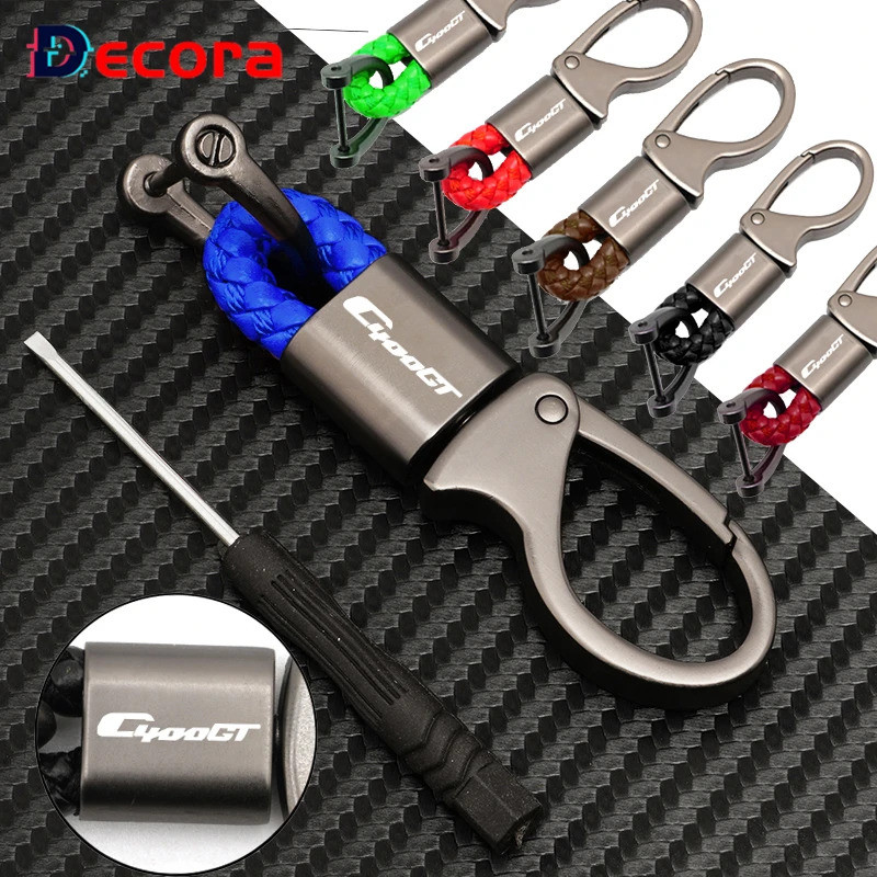 สําหรับ BMW C400GT C 400 GT C400 GT อุปกรณ์เสริมรถจักรยานยนต์ CNC ที่กําหนดเองโลโก้เชือกถักพวงกุญแจพ