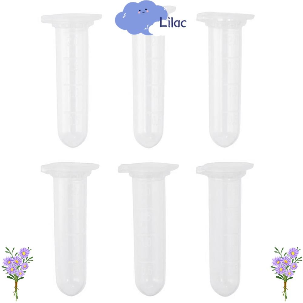 LILACS 500 ชิ้น Vials หลอดตัวอย่าง,พลาสติกโปร่งใส 2 มล.คอนเทนเนอร์,แบบพกพาสําเร็จการศึกษาขวดกลิ่นหอม,ลูกปัด,ของเหลว
