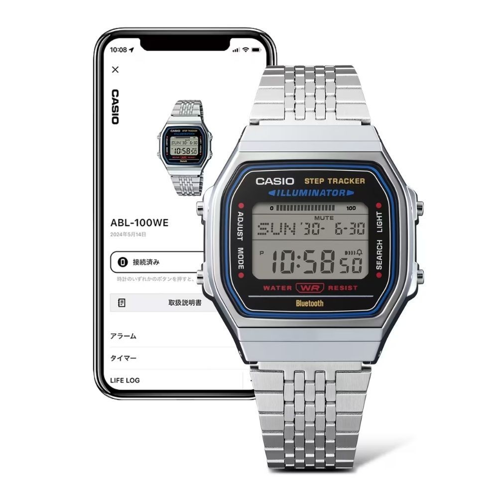 CASIO นาฬิกาข้อมือ CASIO รุ่น ABL-100WE-1ADF สายสเตนเลส สีเงิน
