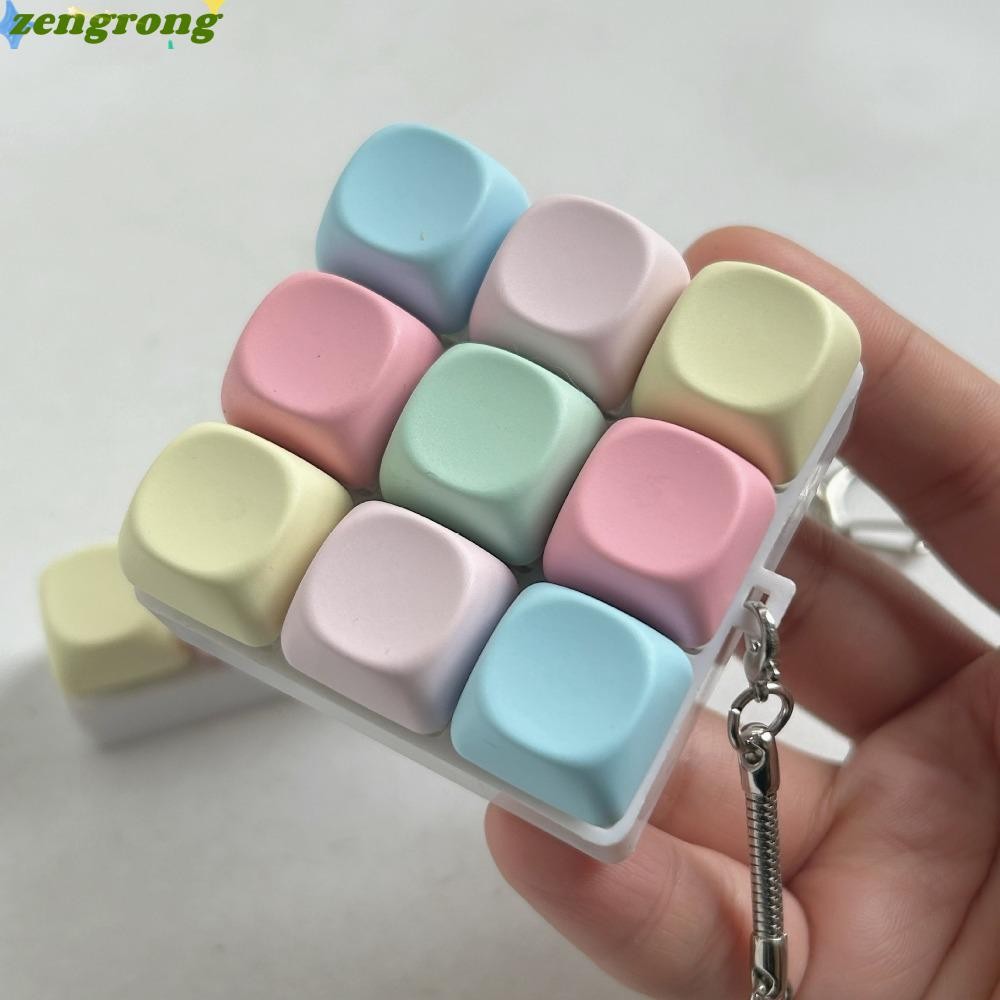 ZENGRONG คีย์บอร์ดนิ้ว, ปุ่มกุญแจ 4/9 คีย์ Fidget พวงกุญแจ, ปุ่มกดผ่อนคลาย Pass The Time Gadget ของเล่นบีบอัดผู้ใหญ่