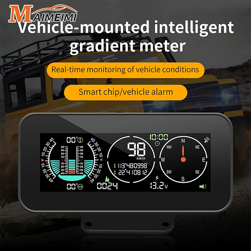 M60 M50 4x4 อุปกรณ์วัดความเอียง GPS อัจฉริยะสำหรับรถ จอแสดงผลดิจิตอล มุมเอียง มุมเอียง อัตโนมัติ HUD