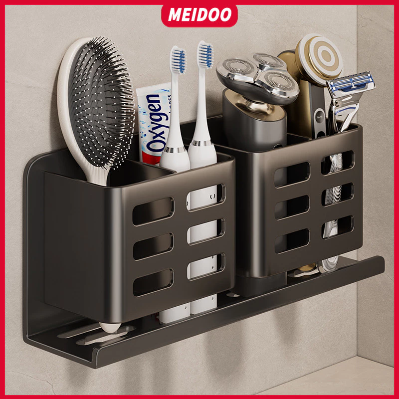 MEIDOO ที่วางแปรงสีฟันไฟฟ้า,ชั้นเก็บหวี, ชั้นวางห้องน้ำ, การออกแบบแบบชาร์จไฟได้