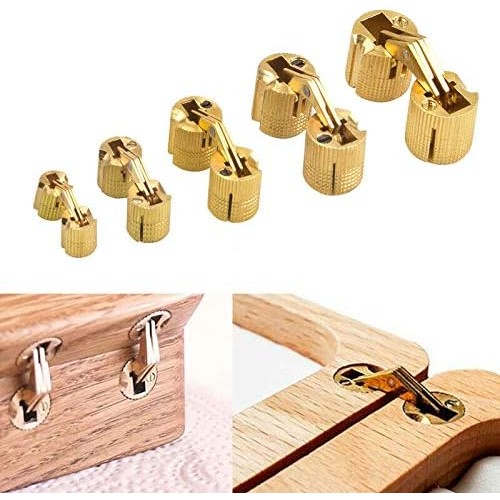 บานพับซ่อนทองเหลือง Invisible Barrel Hinge 8 10 mm สำหรับกล่องไม้ กล่องของขวัญ และงาน DIY