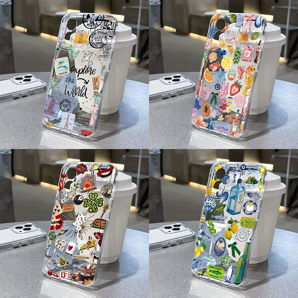 ดอกไม้ เคสใส for Samsung A25 A26 A32 A33 A34 A35 A36 A53 A54 A55 A56 5G A24 A23 A22 A16 A15 A14 A13 A71 A73 A06 A05S