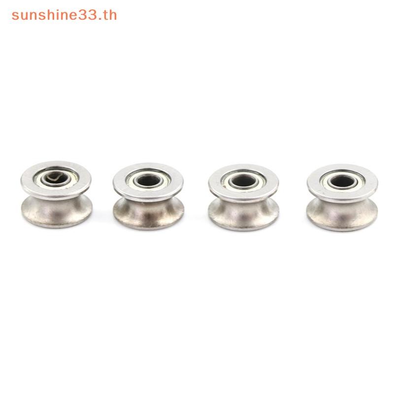 THSUN 4PCS 4*13*7MM 624UU HCS U Groove Guide Pulley Rail Ball Bearings ล้อ TH