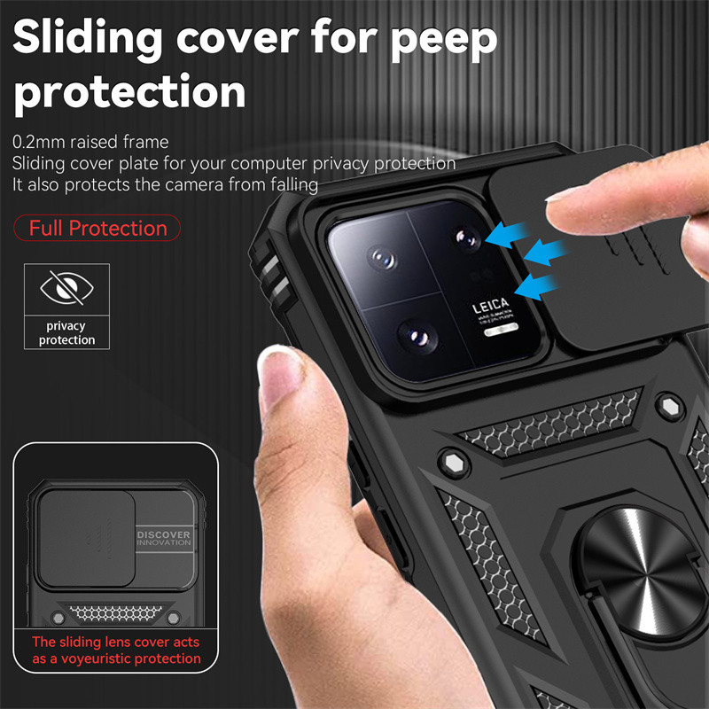 CASE XIAOMI MI 13 / 13T / 13 PRO SLIDE IRING CASE ROTARY STANDING PHONE SLIM FIT CASE PNEW