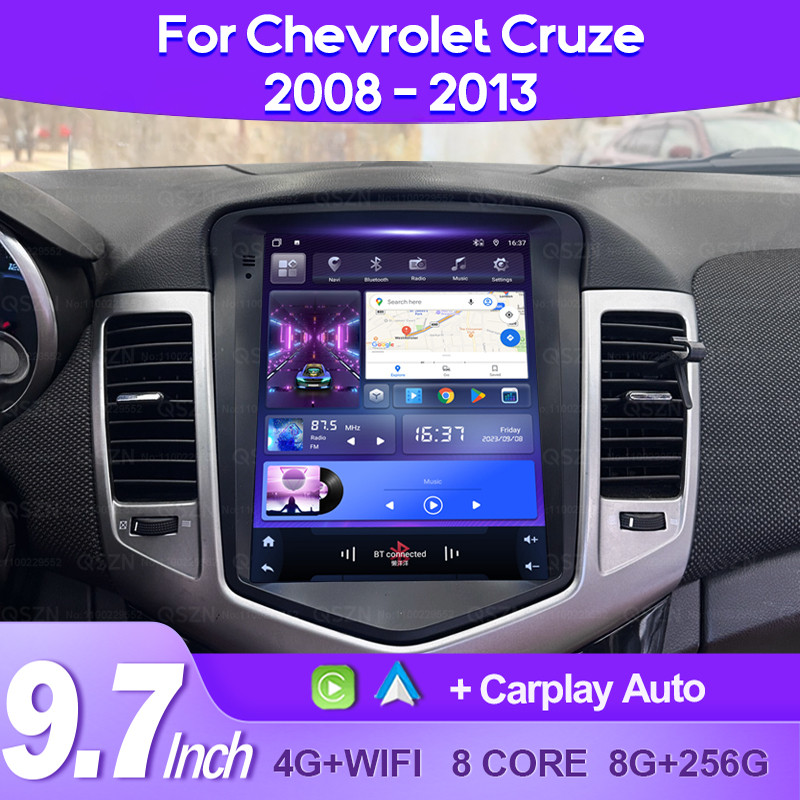 สําหรับ Chevrolet Cruze J300 2008-2013 รถวิทยุ Android 13 เครื่องเล่นวิดีโอมัลติมีเดีย GPS CarPlay อัตโนมัติไร้สายหน้าจอแนวตั้ง