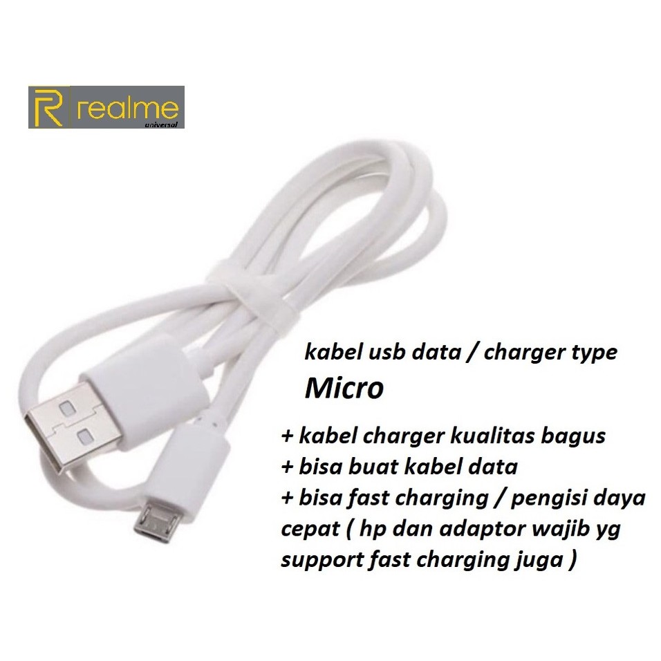 (สีขาว) สายชาร์จ Usb micro realme 30 (RMX3581 / RMX363) - realme C30S (RMX3690)