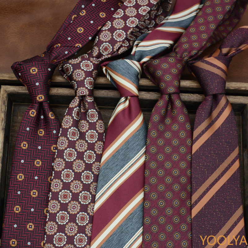 8ซม.Tieผู้ชายสวมใส่อย่างเป็นทางการRetro WIneสีแดงสีม่วงเบอร์กันดีเจ้าบ่าวHand-Madeธุรกิจเนคไทอุปกรณ์เสริม