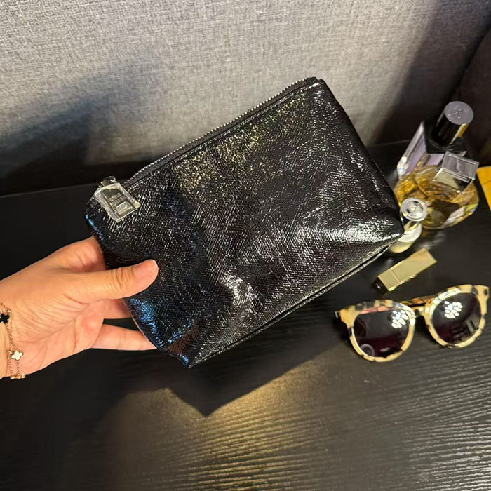 ส่งออกสินค้าจบกระเป๋าเครื่องสําอางผ้าสัมผัสสีดําถุงเก็บเนื้อคุณภาพสูงแบบพกพาถุงเก็บแบบพกพา