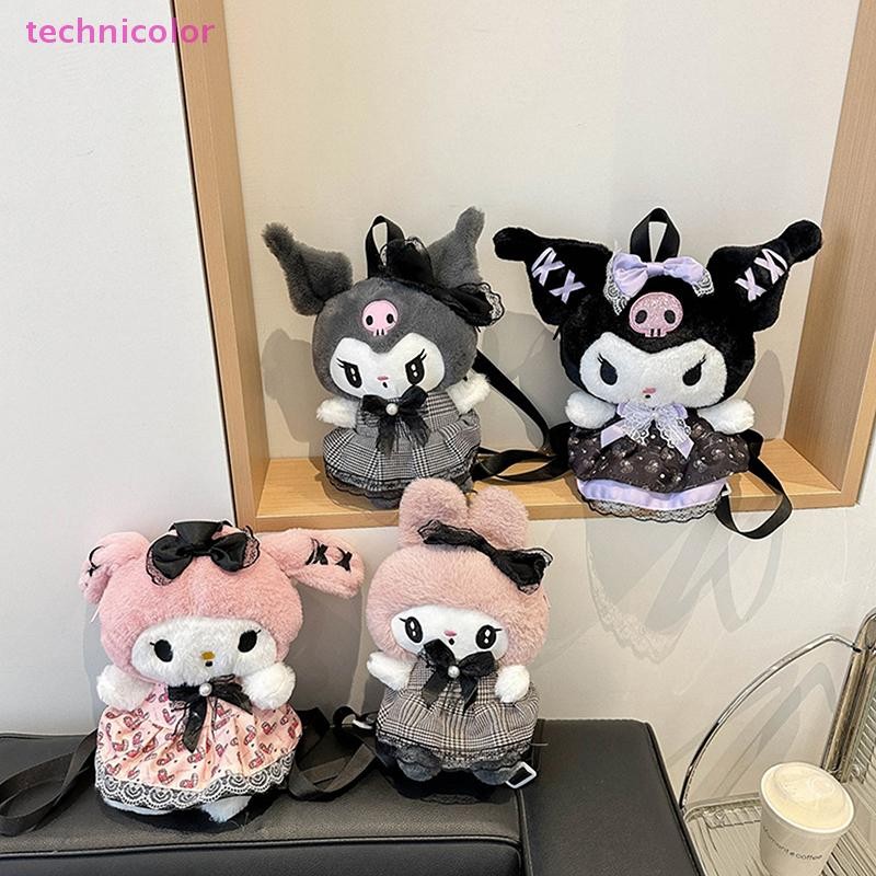 [technicolor] Plushie Sanrio Plush กระเป๋าเป้สะพายหลัง Kuromi My Melody กระเป๋าสะพายขนาดใหญ่ความจุ Kawaii ตุ๊กตาสัตว์ตุ๊กตาของเล่นเด็กของขวัญสต็อกใหม่