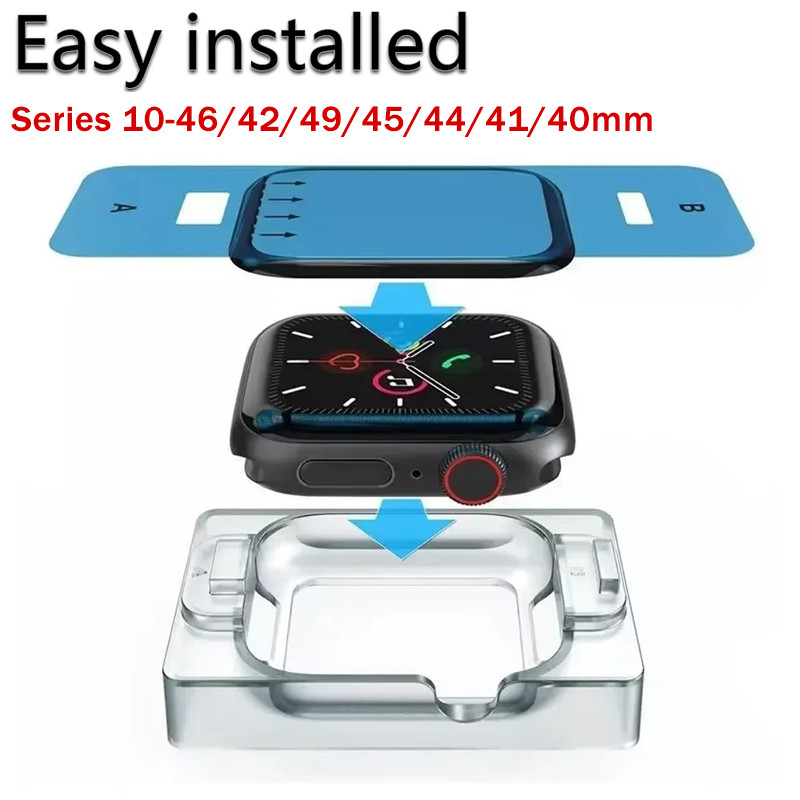 3pcs เสริมเคลือบเซรามิคป้องกันฟิล์มสําหรับ Apple watch S10 46 42 9 8 7 6 49 มม.45 มม.41 มม.นาฬิกา Ultra2 Series 6 5 4 SE 44 มม.40 มม.42 มม.