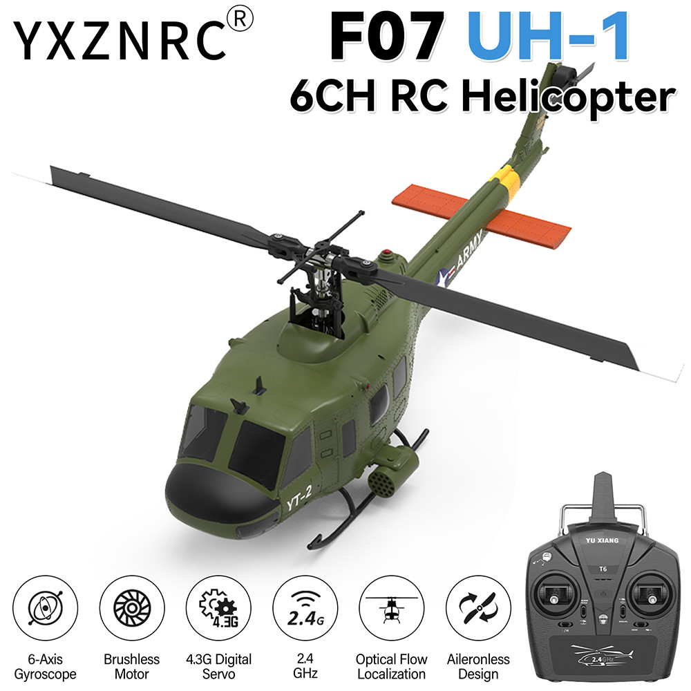 YUXIANG F07 UH-1 เฮลิคอปเตอร์ Aileronless 2.4G 6CH มอเตอร์คู่ 6 แกน Gyro RC Airplan