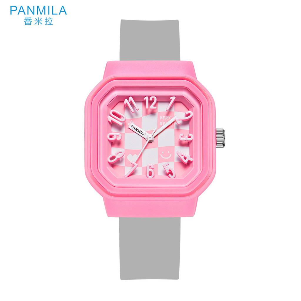 To Mira 0640 Dopamine Preppy Style Niche Cute Square Childlike Jelly Silicone Quartz Ladies Watch