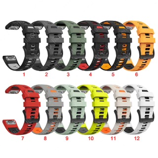 Quick Fit 22 มม.26 มม.ซิลิโคนสําหรับ Garmin Fenix 8 7 6 5 Fenix 7X 6X 5X Forerunner 965 935 945 745 Quatix 5 Descent mk1 mk2 Approach s62 s62 s70
