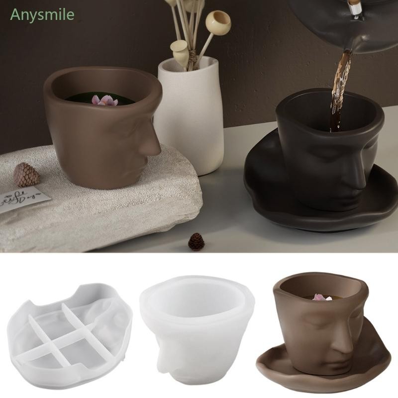 Anys แม่พิมพ์ซิลิโคนบทคัดย่อ Art Face ถ้วยจาน Mould ที่ไม่ซ้ํากันอีพ็อกซี่เรซิ่น Moulds ยิปซั่มคอนเทนเนอร์แม่พิมพ์สําหรับ DIY ผู้ที่ชื่นชอบ