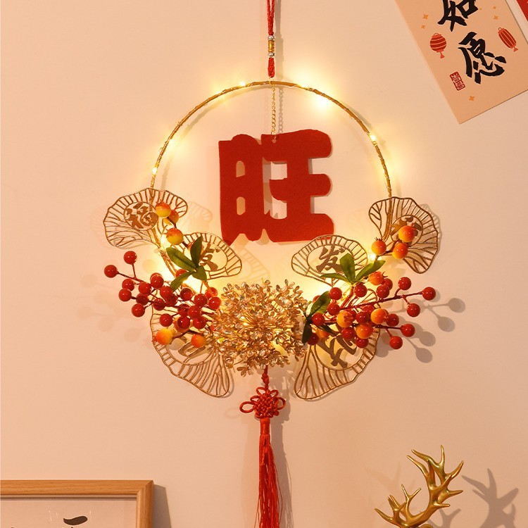 新年2026 สีแดงผลไม้โคมไฟจี้จีนพรตัวละครพิธีขึ้นบ้านใหม่จอยพวงมาลัยแขวนตกแต่งตรุษจีน2026ตกแต่งผนังประตู - รูปที่ 5
