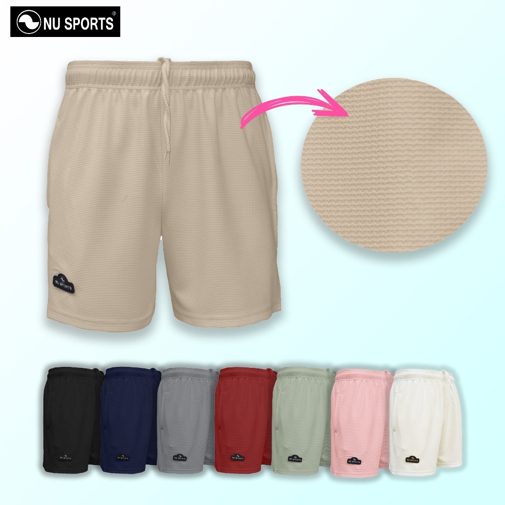 NU SPORTS (นู สปอร์ต) NU893 กางเกงขาสั้น UNISEX ผู้ชาย-ผู้หญิง ผ้า ใส่ออกกำลังกายใส่ลำลอง