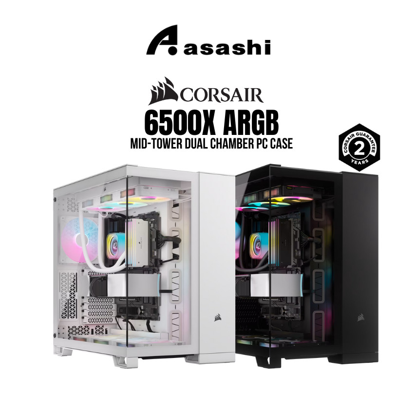 Corsair 6500X 6500D Mid-Tower Dual Chamber PC Case (กระจกนิรภัย/การไหลของอากาศ)