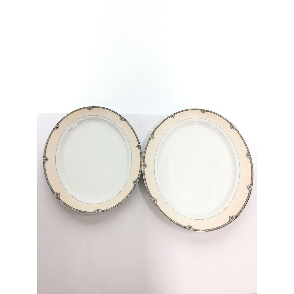 Noritake(โนริทาเกะ) Noritake Plates Set of 2 Large Oval Yajirobe Stamps 1912-1940 Old Direct from Ja