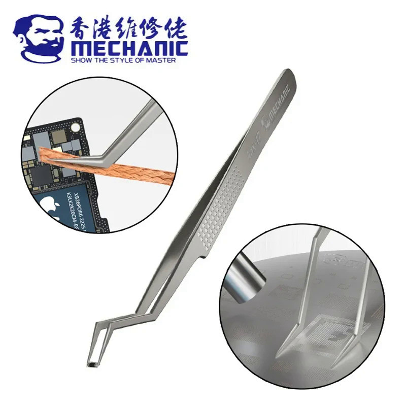 MECHANIC Aax-17 Stainless Steel Tweezers Corrosion-resistant,High Hardness for Soldering and IC Chip