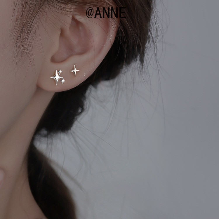 [ANE] ต่างหูดาวเข็มเงินต่างหูหญิงปีอินเทรนด์ 925 เงินสเตอร์ลิงต่างหูหญิงการออกแบบเฉพาะ