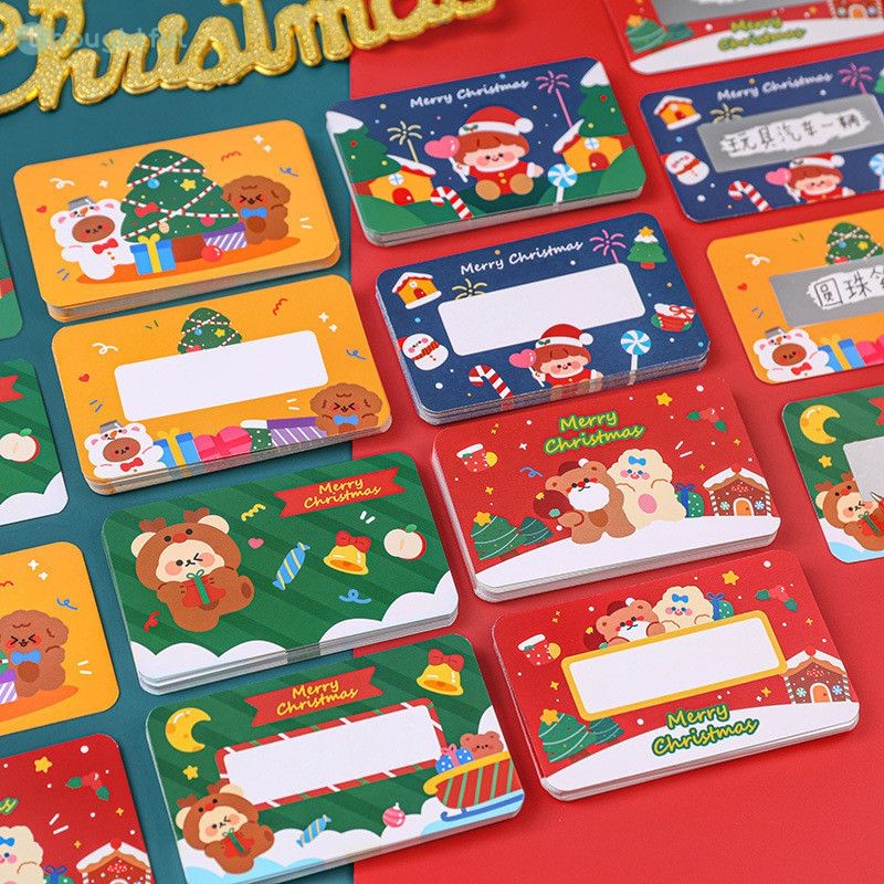 บัตรขูดคริสต์มาส 20 ชิ้น รางวัลของขวัญ DIY เทศกาลคริสต์มาส เกมบันทึกความรัก บัตรขูดนำโชค TH