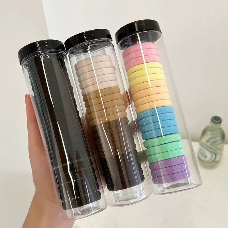 🍒Evelyn🍒ยางมัดผมผ้ากำมะหยี่ ฟีลเกาหลีคาวาอี้ 20ชิ้นต่อ1กล่อง ยางรัดผม ผ้ายืดเยอะ มัดผม ไม่กินผม