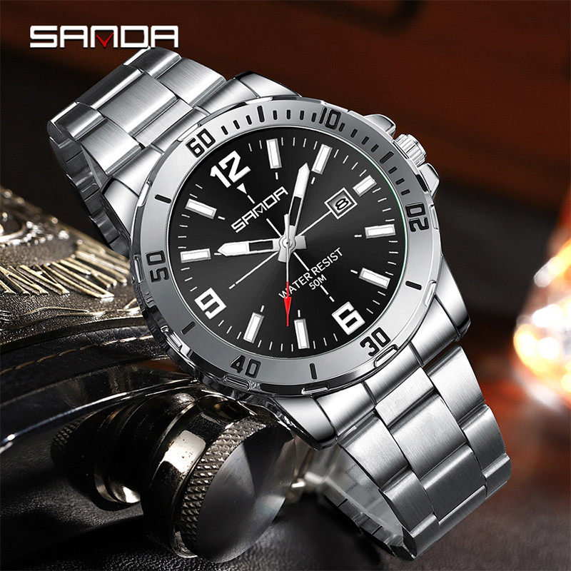 Sanda Simple Workplace นาฬิกาควอทซ์บุคลิกภาพธุรกิจนาฬิกาผู้ชายที่ประสบความสําเร็จ SD3265-8
