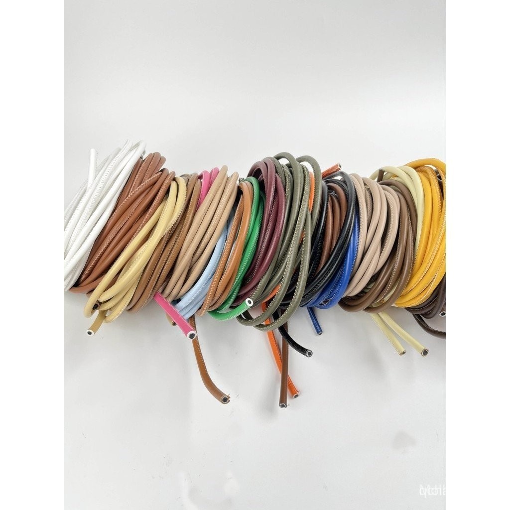 6-8มิลลิเมตรหนังแกะรอบเชือกเข็มขัดสายคล้องไหล่ทําเองแฮนด์เมดเคราเข็มกระเป๋าฟางกระเป๋าเปลี่ยนสายรัดอุปกรณ์เสื้อผ้าวัสดุ