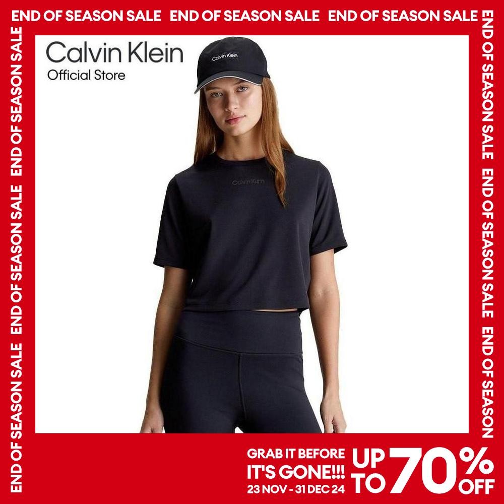 CALVIN KLEIN เสื้อยืดแขนสั้นผู้หญิง Essentials ทรง Relaxed รุ่น 4WS4K204 001-สีดำ