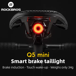 【TH Delivery】ROCKBROS ไฟท้ายจักรยานแบบชาร์จไฟได้กันน้ําสมาร์ทอัตโนมัติเบรค Sensing ไฟท้าย Q5Mini LED อุปกรณ์เสริมจักรยาน