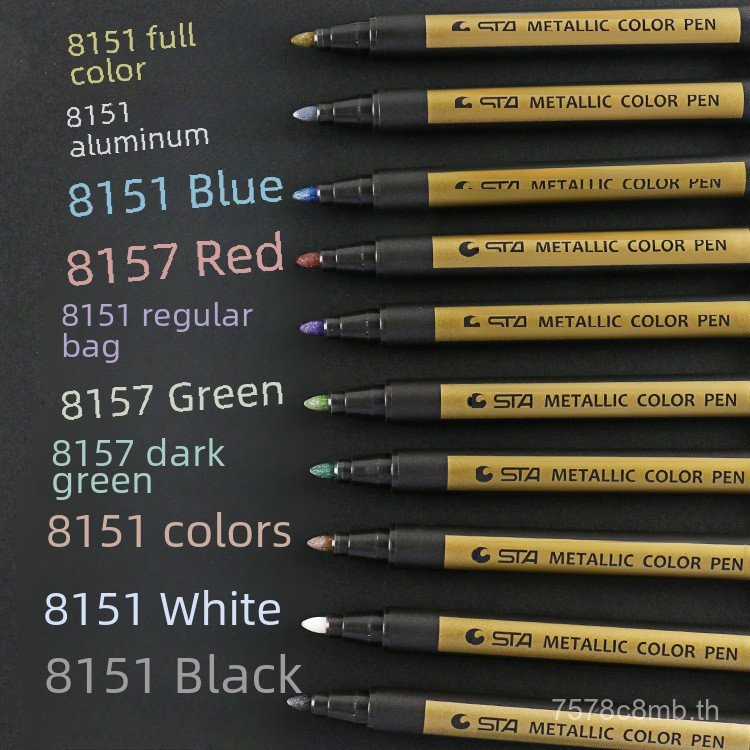 ปากกามาร์กเกอร์สีเมทัลลิก Sta8151ชุด10สีปากกาสีปากกามาร์กเกอร์ศิลปะปากกาโลหะ