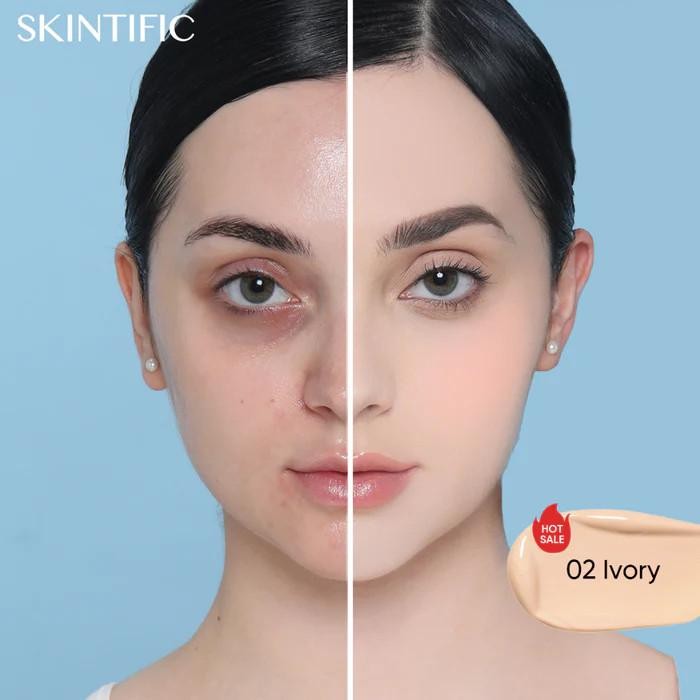 SKINTIFIC Cover All Perfect Cushion  สกินทิฟิค คุชชั่น รองพื้น ทาปกปิดรูขุมขน SPF35 PA++++ 4 เฉดสี ราคา ถูกที่สุด ดีลบีเคเค แกลเลอรีภาพที่ 6