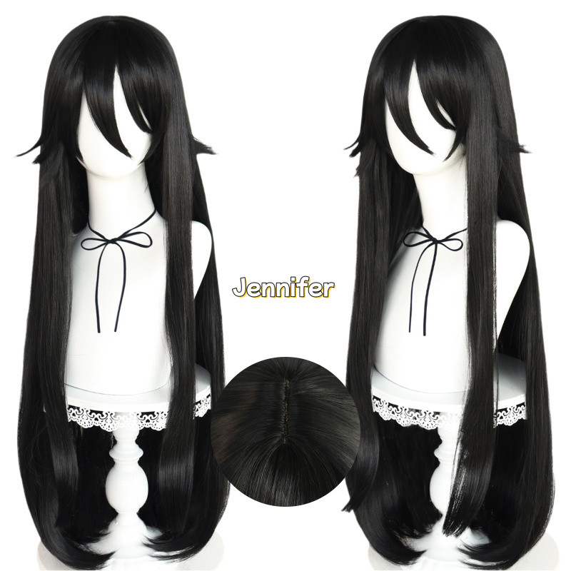 เกม Yandere Simulator Ryoba Aishi คอสเพลย์วิกผมผมยาวตรง Simulating หนังศีรษะวิกผมสังเคราะห์ทนความร้อ
