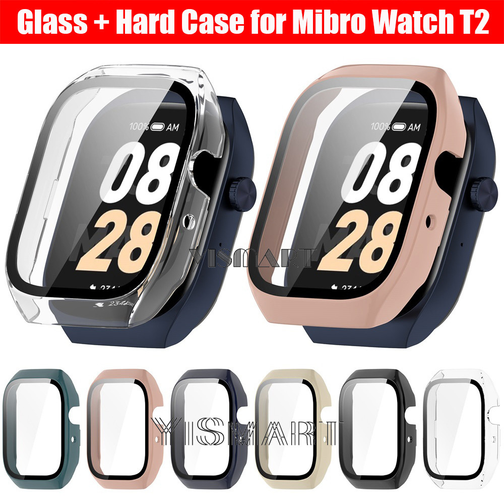 เคสสําหรับ Mibro Watch T2 Full Coverage Glass Film Screen Protector Hard Case สําหรับ Mibro Smartwat