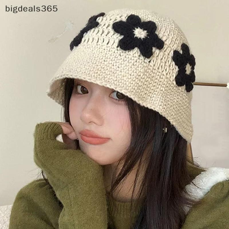 [bigdeals365] แฟชั่นใหม่อบอุ่นแฮนด์เมดแฮนด์เมดถักสีทึบหมวกขนสัตว์ชาวประมงฤดูหนาวหุ้นใหม่