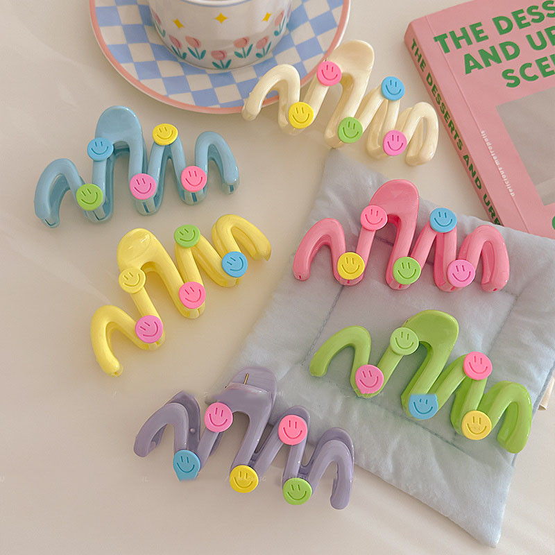 กิ๊บติดผมเด็กผู้หญิง Casual Wave Smile กิ๊บติดผมหัวใจอะคริลิคสีสันสดใส