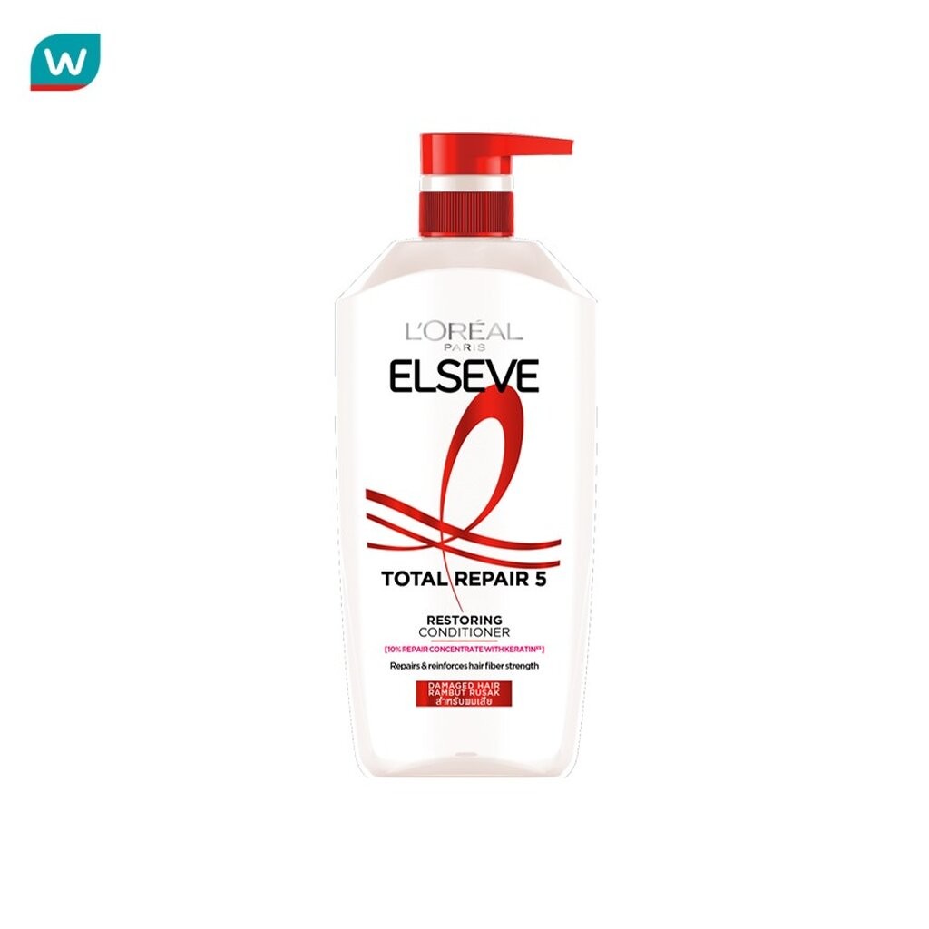 L'Oreal ลอรีอัล ปารีส เอลแซฟ คอนดิชันเนอร์ โททอล รีแพร์ 5 รีแพร์ริ่ง 375 มล. ฟื้นฟูผมแห้งเสีย