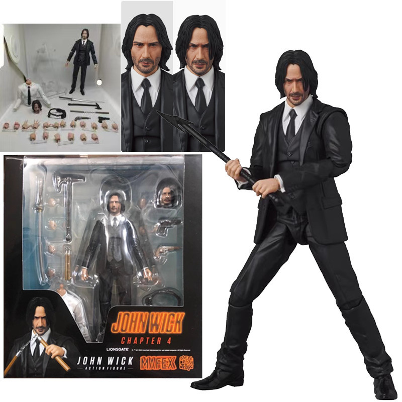 John Wick : Chapter 4 MAF 212 085 Action Figure John Wick Change Face Articulator Action Figure Mode