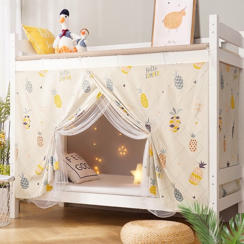 แนะนำ ผ้าม่าน 2pcs/set ราคาถูกที่สุด เข็มขัดที่มีการบังแดดและหนาผ้ากอซผ้าม่านเตียงชั้นล่างหอพักหญิงเตียงนักเรียนปิดทึบบนเ ราคาพิเศษ มีเก็บเงินปลายทาง