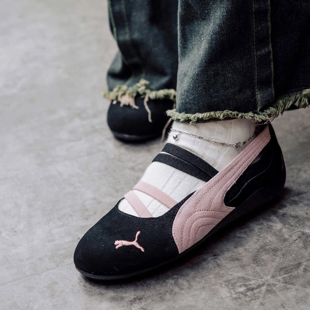 ✨พรีออเดอร์（100% รับประกันของแท้&จากเกาหลี🇰🇷）รองเท้าผู้หญิง PUMA BALLET  - Pink/Black/pink/Silver/White รองเท้า