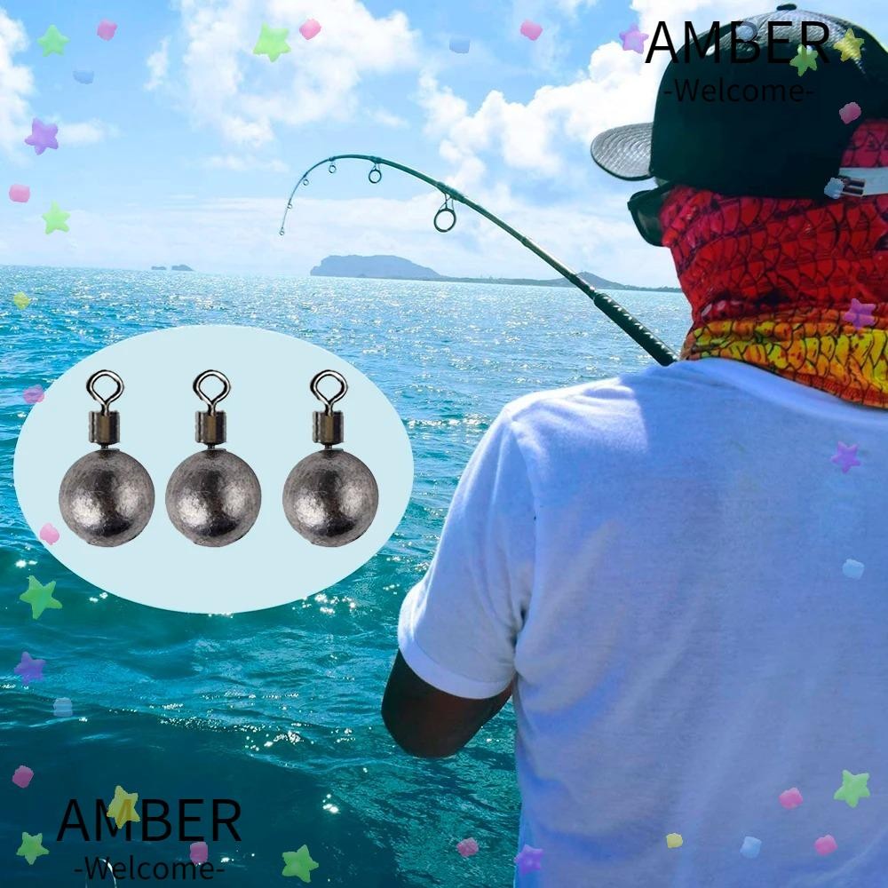 AMBER 10 ชิ้นน้ําหนักตกปลา Sinkers, ตะกั่ว 3.5 กรัม/5 กรัม/7 กรัม/10 กรัม/14 กรัม/20 กรัม Drop Shot น้ําหนักชุด, 2025 ทรงกลมทนทานหมุน 360° เครื่องจมตกปลาแบบดรอปช็อตฟรี