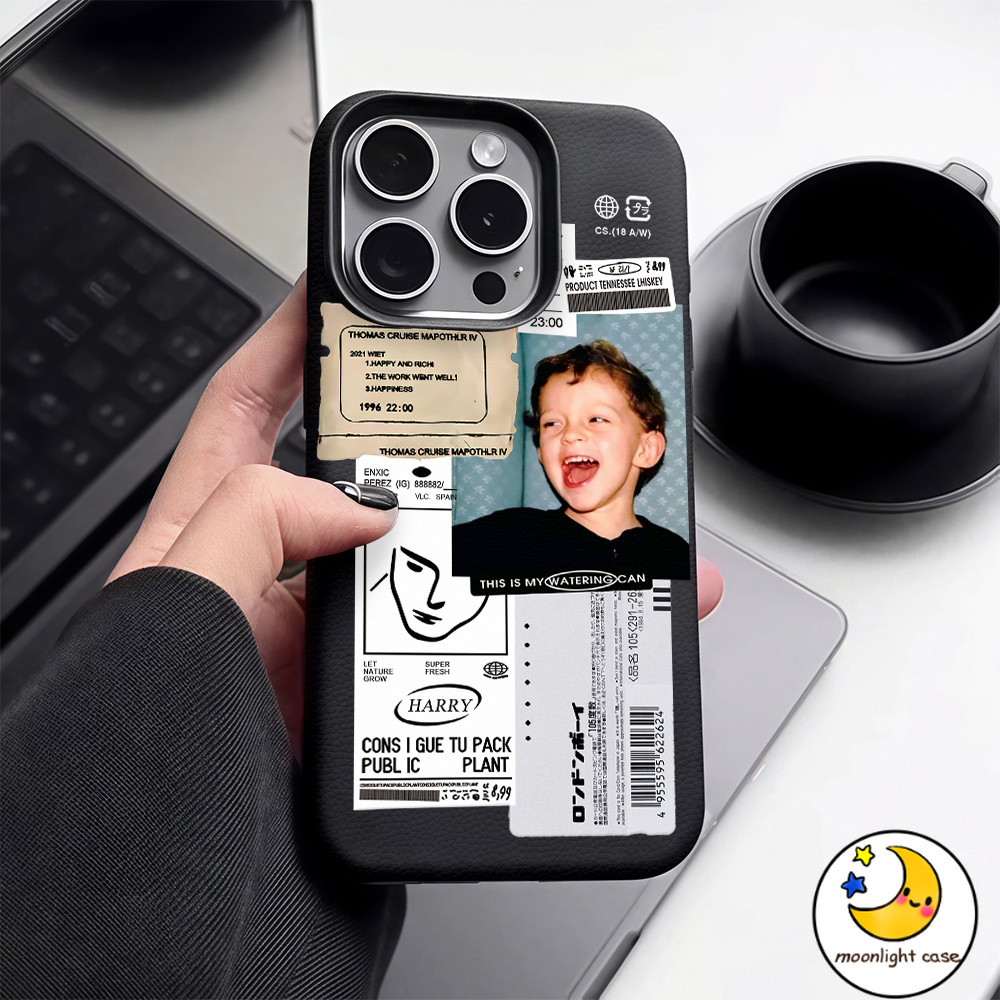 🎗 GOOD 🎗 เคสคู่ เคสเหมือนเปลือกลิ้นจี่ สไตล์ยุโรปและอเมริกัน เด็กหล่อ สําหรับIPhone 16 15 14 13 7 8plus Pro Promax XR XS