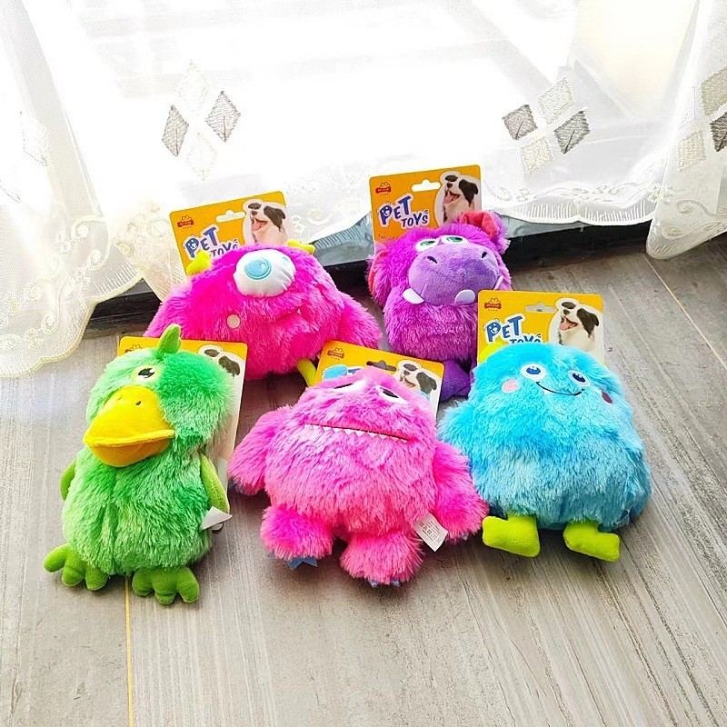 สัตว์เลี้ยงของเล่นสุนัข Squeaky ของเล่น Plush Monster Chew ของเล่น Chew-Resistant ของเล่นทันตกรรมความเครียดบรรเทาของเล่นสําหรับ Aggressive Chewers