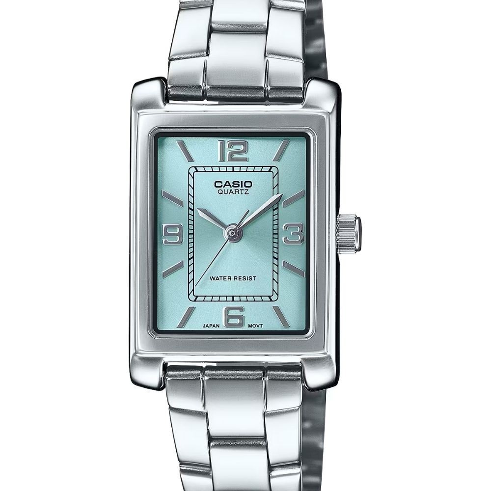 CASIO นาฬิกาข้อมือ CASIO รุ่น LTP-1234DD-2ADF สายสเตนเลสสตีล  สีฟ้า